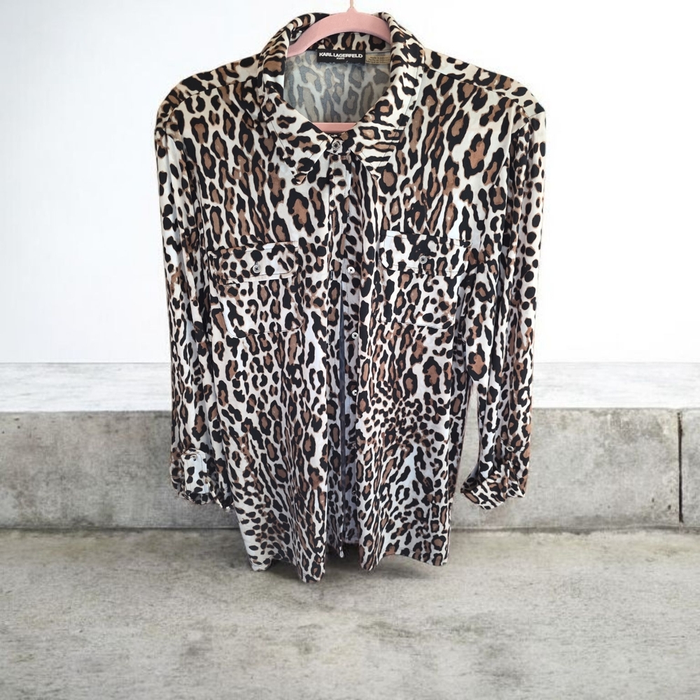 Karl Lagerfeld Leopard Print Blouse